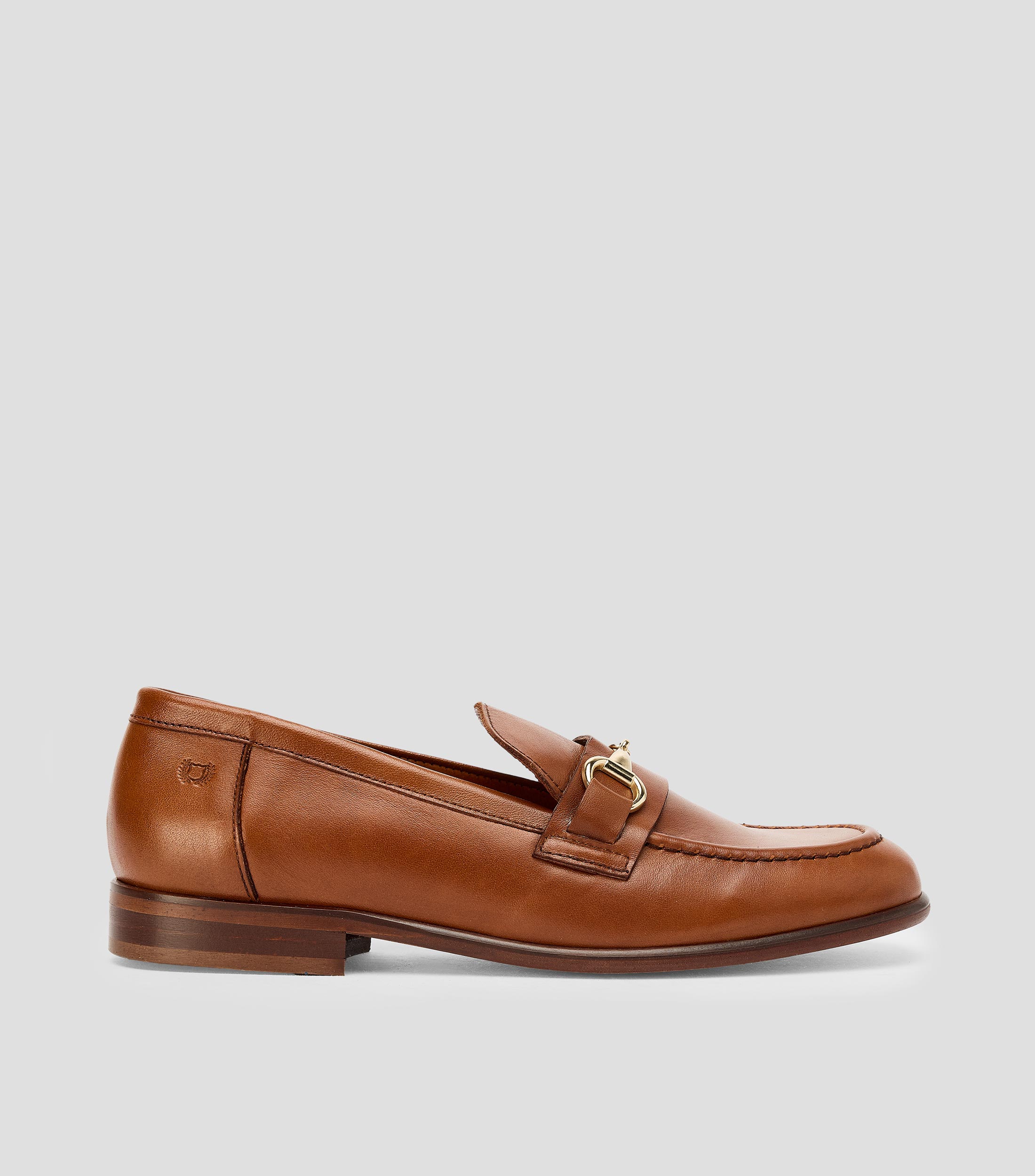 Mocasines con hebilla en piel vacuna Mujer